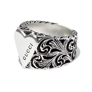 Gucci Women's Silver Ornate Ring